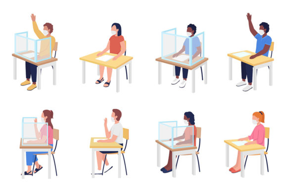 After Corona School Class Semi Character: A Modern Graphic Design Asset