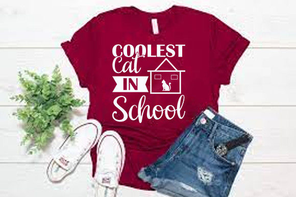Cat Svg Design, Coolest Cat in School