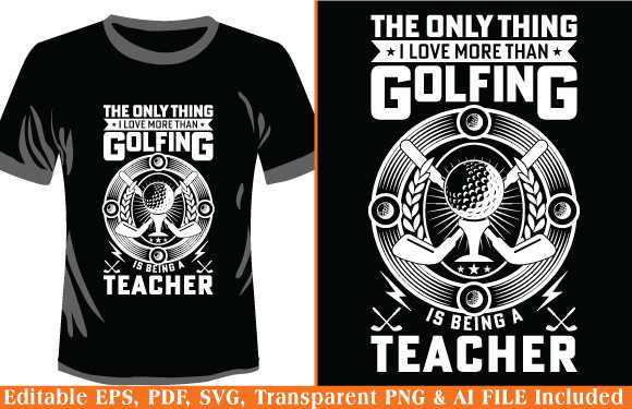Golfing T-shirt Design Teacher: A Typography Vector Asset for Content Creators
