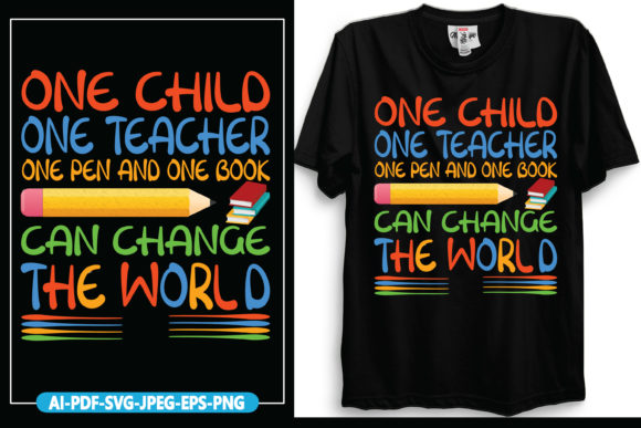 One Child One Teacher – A Versatile Graphic Design Asset for Print Templates