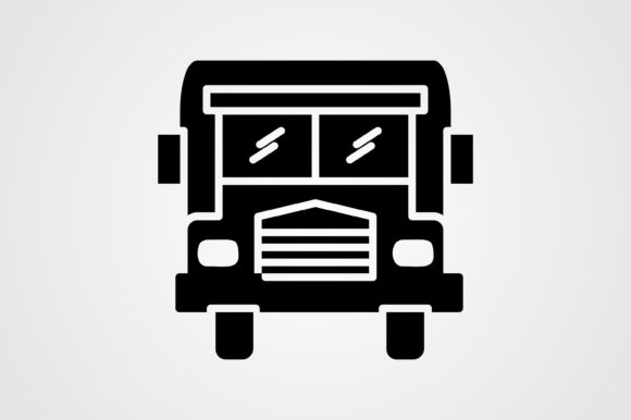 School Bus Glyph Icon: Graphics and Icons for Real Publishing