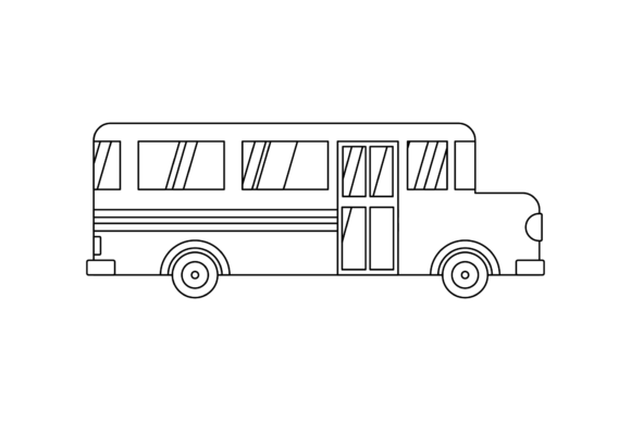 School Bus Line Icon-224: A Practical Graphic Design Asset for Branding and Content