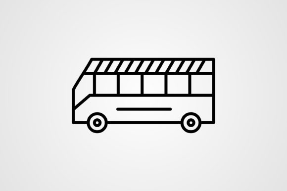 School Bus Line Icon Graphics and Icons