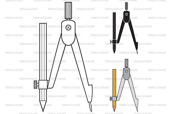 School Compass with Pencil: A Versatile Graphic for Modern Branding