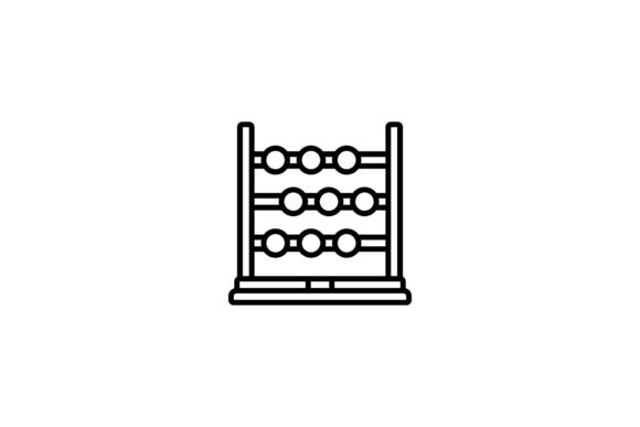 School Icon Abacus Line Black – Graphics & Icons