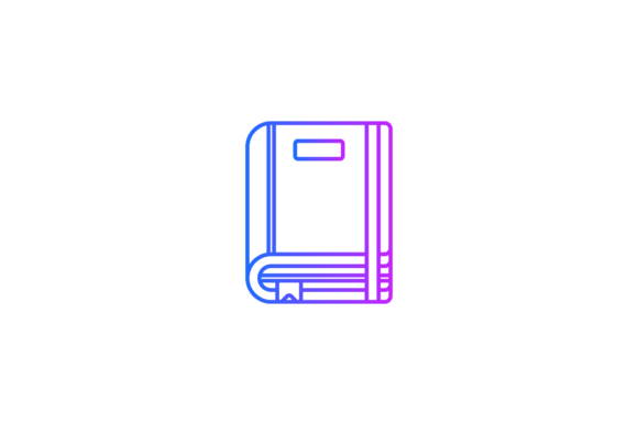 School Icon Book Simple Line Gradient Graphics
