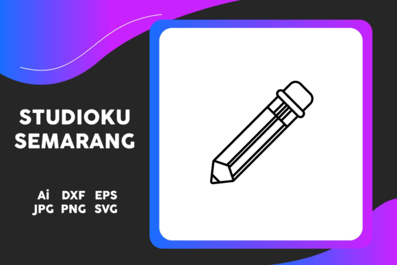 School Icon Pencil Line Black Graphics and Icons