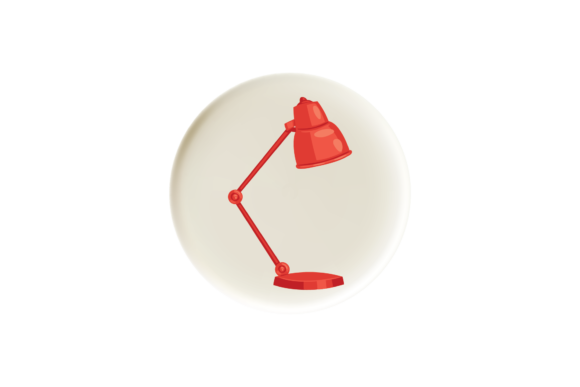 School Study Desk Lamp Icon: Graphics for Local Branding