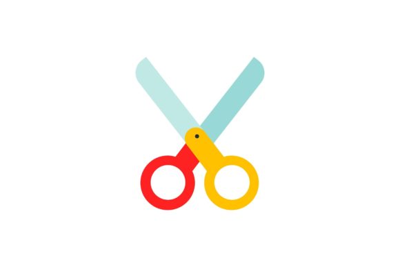 Scissors School Icon Flat Design