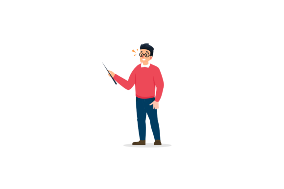 Teacher Handsome Teaching Student Pose Graphics