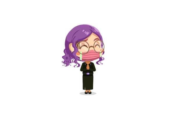Teacher With Mask Design Graphics